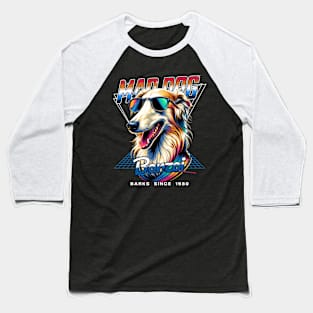 Mad Dog Borzoi Dog Baseball T-Shirt